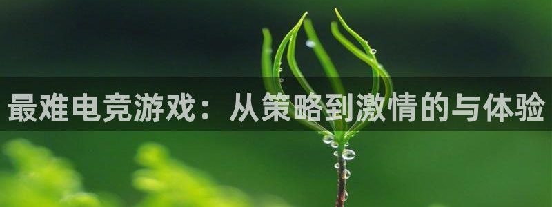 易游电竞官网：最难电竞游戏：从策略到激情的与体验